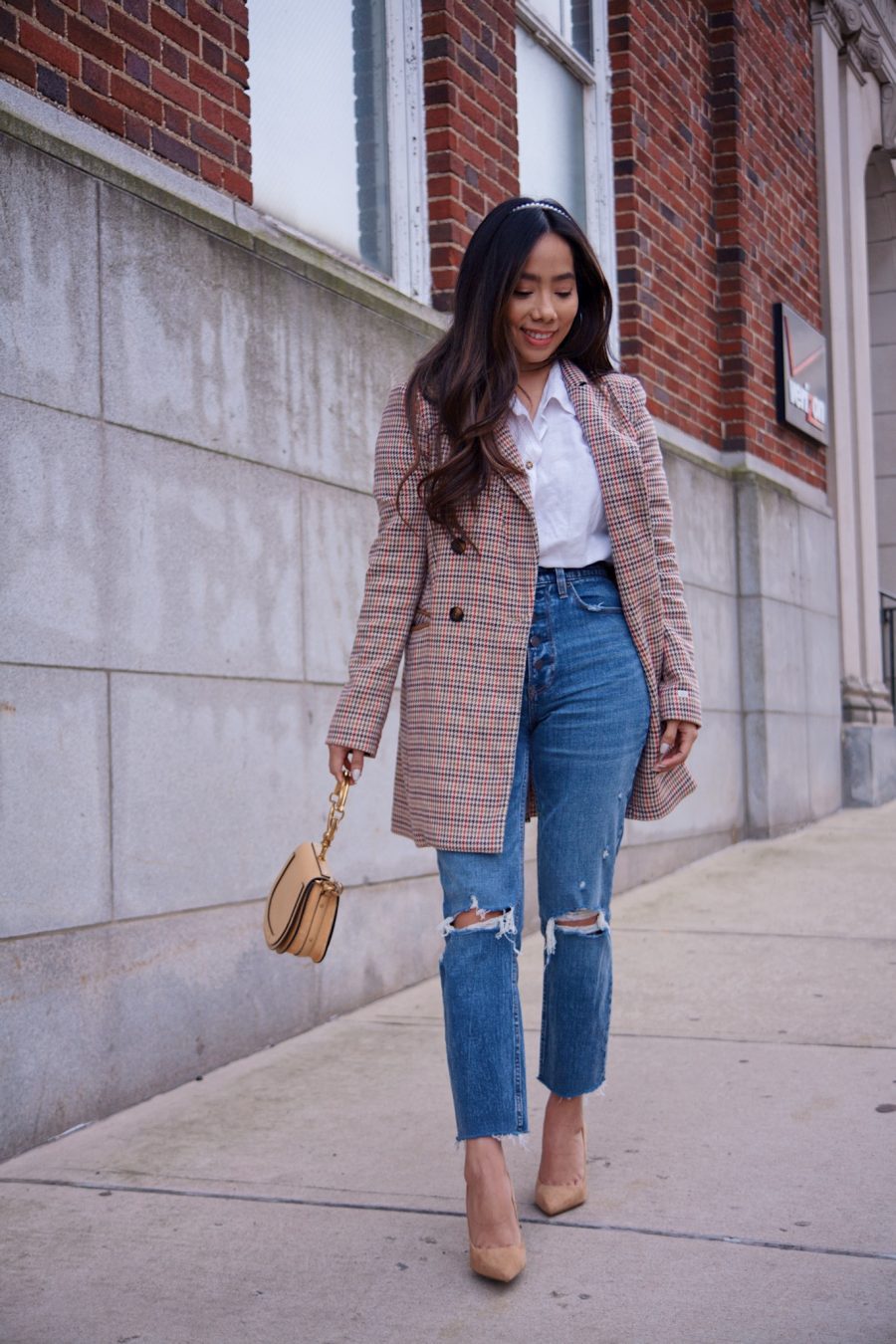 Plaid trench coat casual dressy blog post fashion how to style blogger best 2020 2019 top best USA blog 2