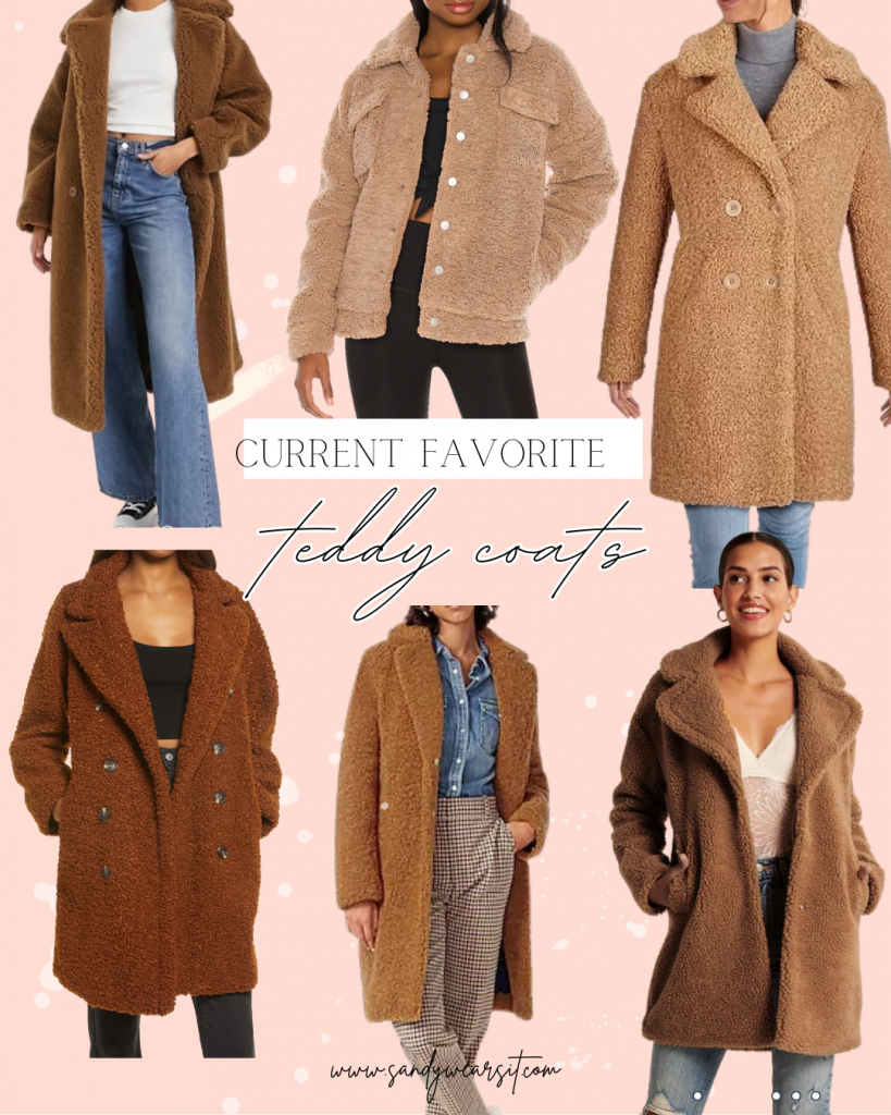 favorite teddy coat, CURRENT FAVORITE: Teddy Coats 🧸, Sandy Wears It